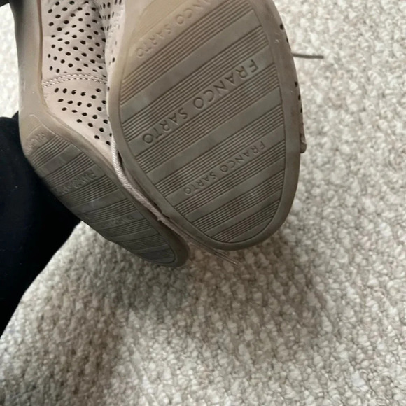 Franco sarto lace up  peep toe heels brown size 8 tan - Picture 12 of 15